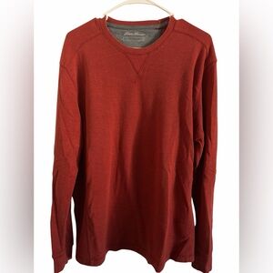 Eddie Bauer Burnt Orange Ultrasoft Thermal Crew Sweater